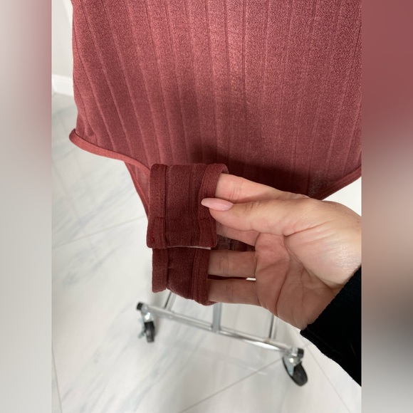 Pink Burgundy bodysuit ribbed small medium NWT - Picture 5 of 14